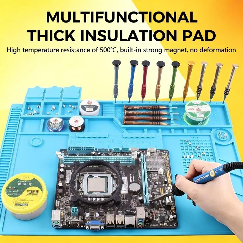 Electronics Repair Workbench - Magnetische antistatische siliconen soldeermat, hittebestendige isolatiemat,